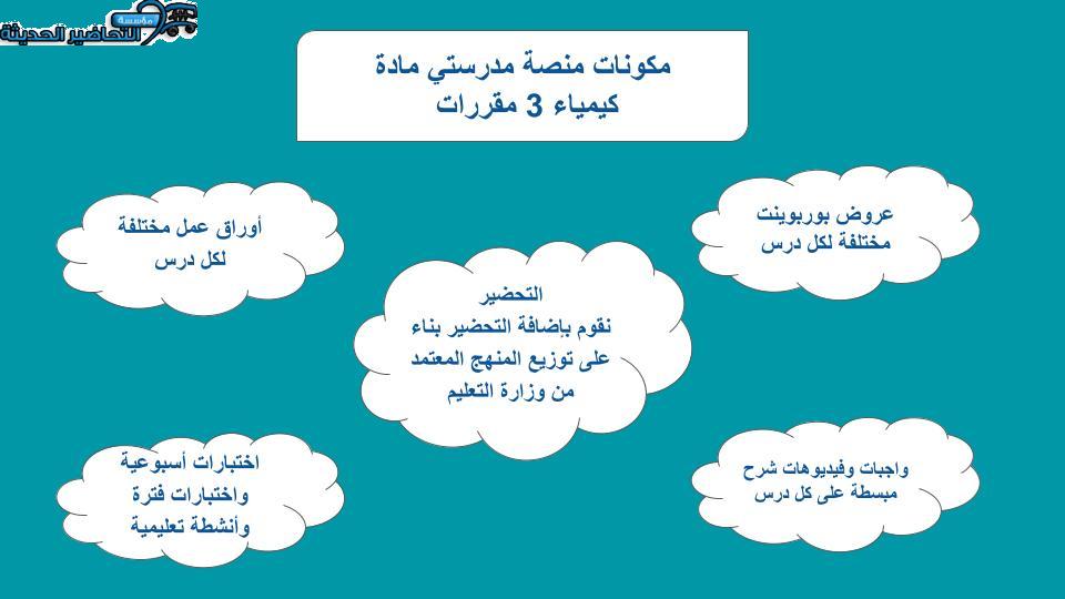 منصة مدرستي مادة كيمياء 3 مقررات