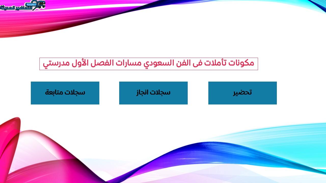 اختبارات تأملات فى الفن السعودي مسارات الفصل الأول مدرستي