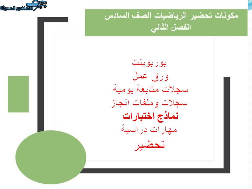 مفردات الدرس منصة مدرستي الرياضيات الصف السادس الابتدائي الفصل الثاني
