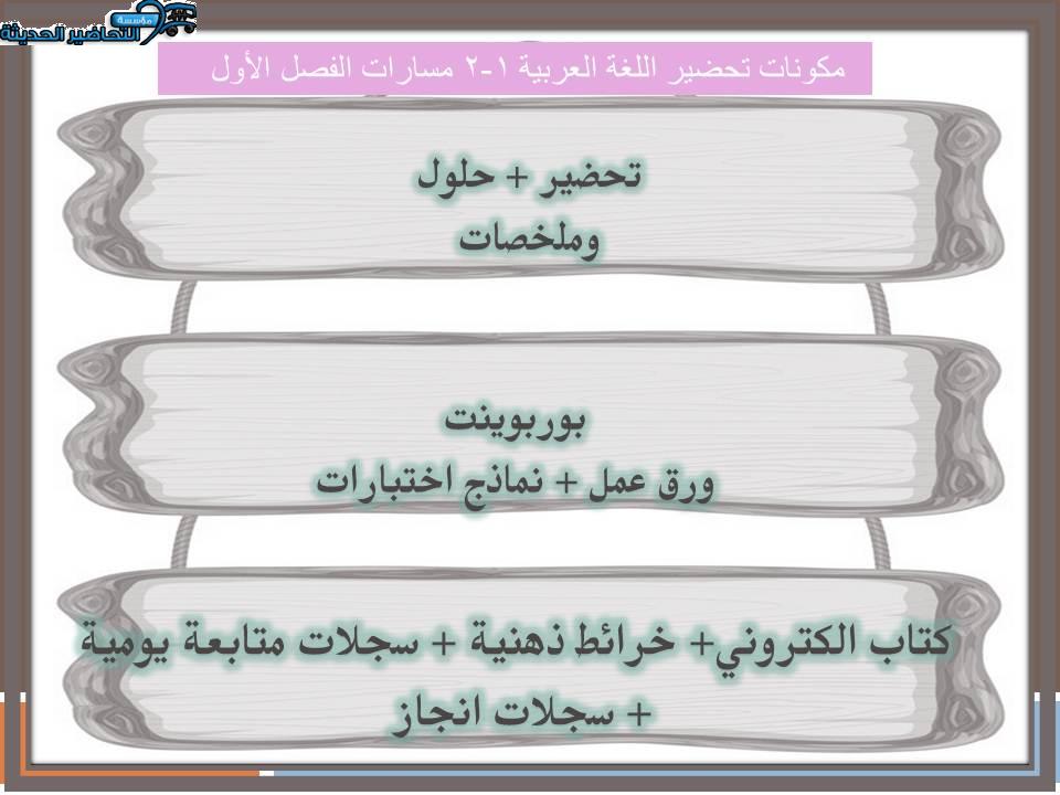 اختبارات اللغة العربية 1-2 مسارات الفصل الأول مدرستي