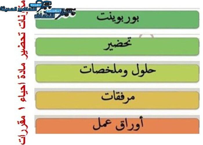 مكونات تحضير مادة إحياء 1 مقررات