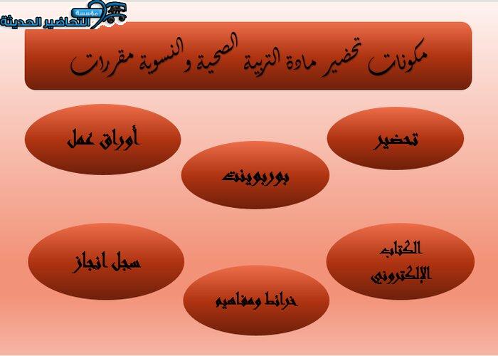 مكونات تحضير مادة التربية الصحية والنسوية مقررات