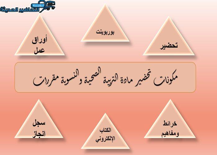 مكونات تحضير مادة التربية الصحية والنسوية مقررات