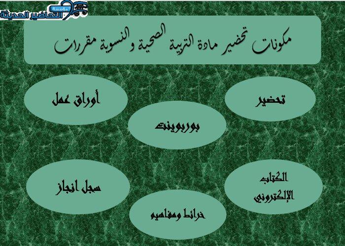 مكونات تحضير مادة التربية الصحية والنسوية مقررات