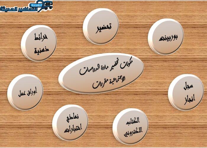 مكونات تحضير مادة الدراسات الاجتماعية مقررات 