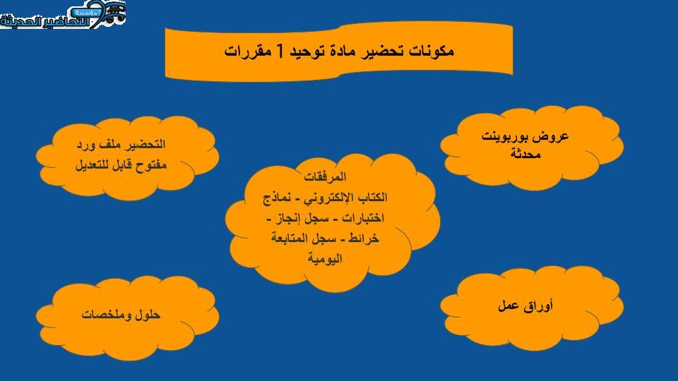 مكونات تحضير مادة توحيد 1 مقررات