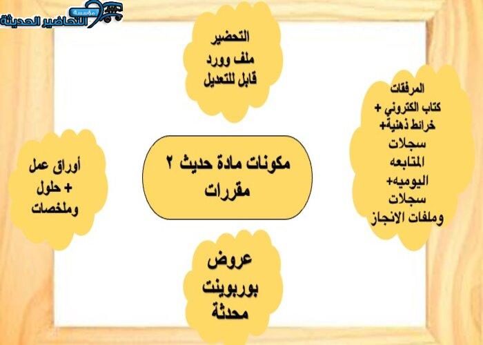 بوربوينت مادة حديث 2 ثانوى مقررات