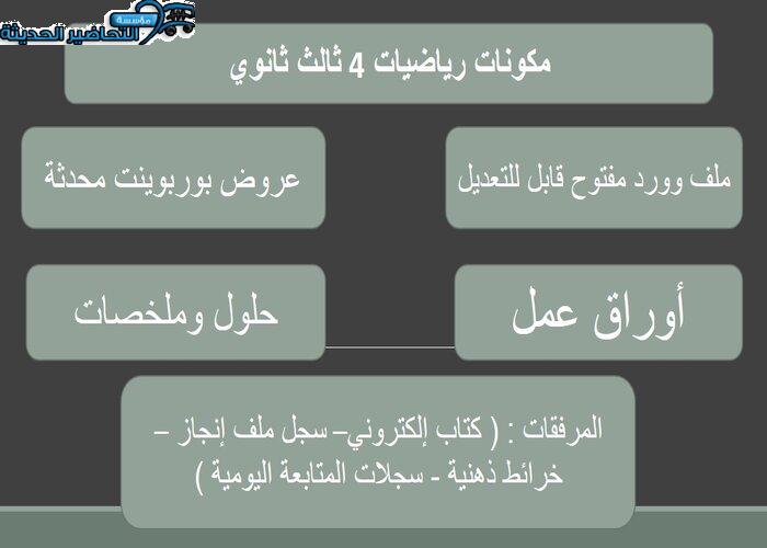 تحضير رياضيات 4 ثالث ثانوي