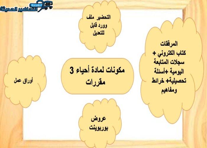 دليل المعلم لمادة أحياء 3 مقررات