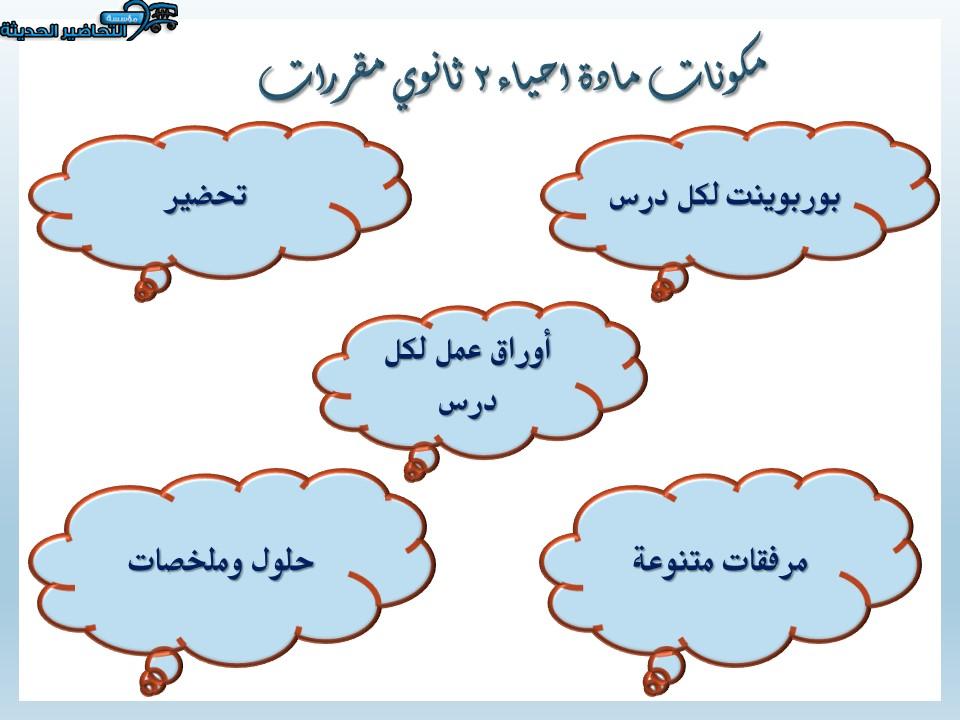 مكونات مادة احياء 2 ثانوي مقررات