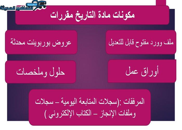 ورق عمل مادة التاريخ مقررات