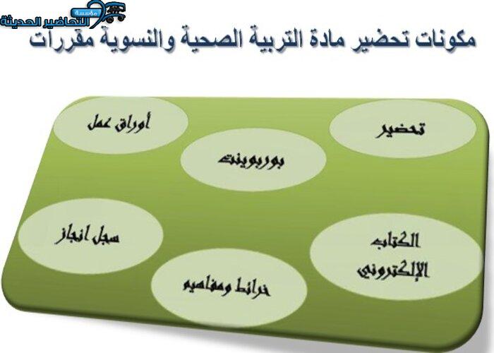 مكونات مادة التربية الصحية والنسوية مقررات