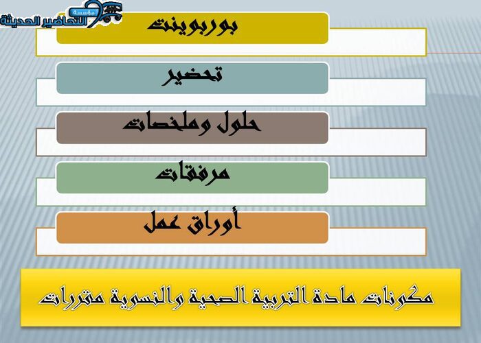 مكونات مادة التربية الصحية والنسوية مقررات