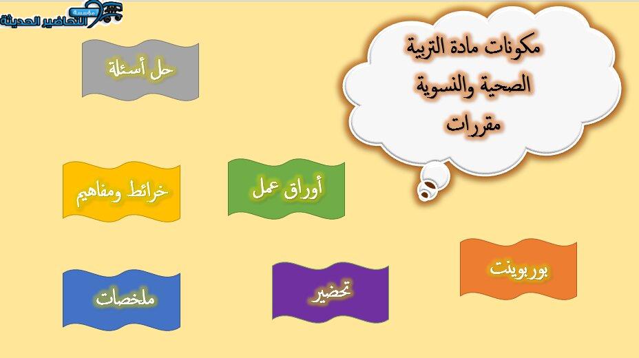 مكونات مادة التربية الصحية والنسوية مقررات 