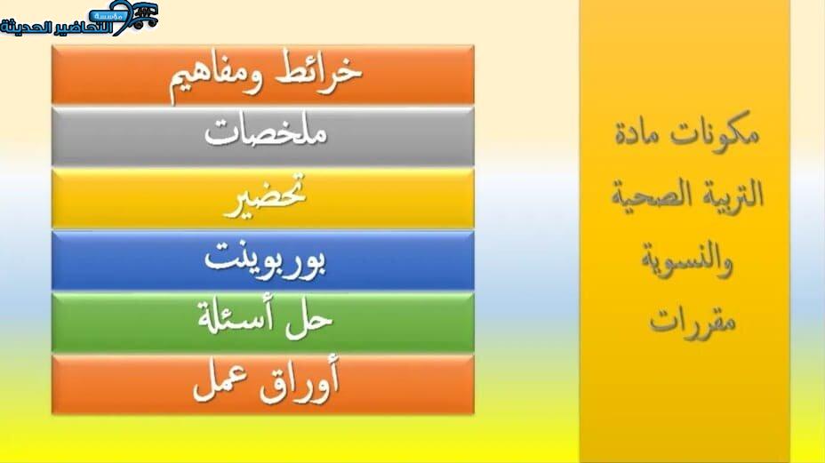 مكونات مادة التربية الصحية والنسوية مقررات