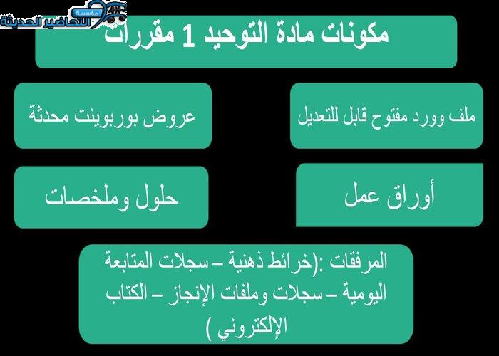 كتاب الطالب لمادة التوحيد 1 مقررات