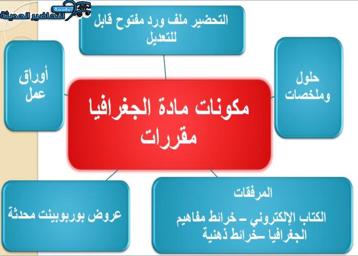 مكونات مادة الجغرافيا مقررات