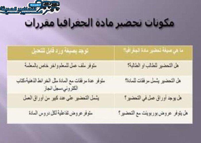 مكونات مادة الجغرافيا مقررات 