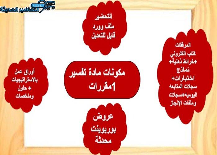 تحضير عين مادة تفسير 1 مقررات