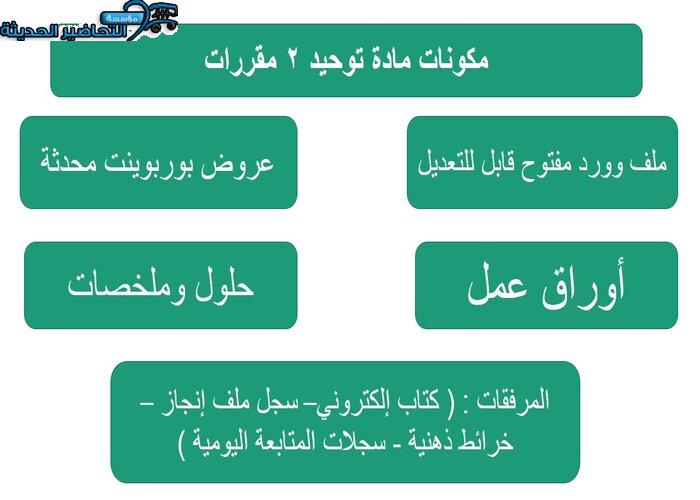 تحضير مادة توحيد 2 مقررات