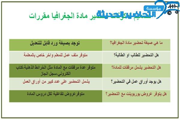 مكونات مادة جغرافيا مقررات