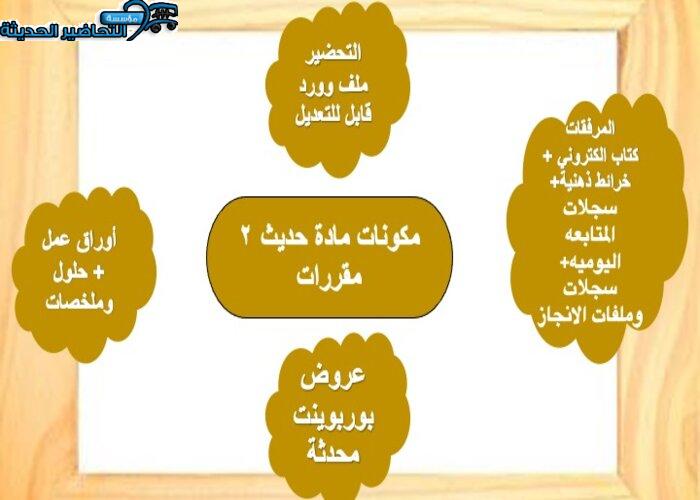 ورق عمل مادة حديث 2 ثانوى مقررات