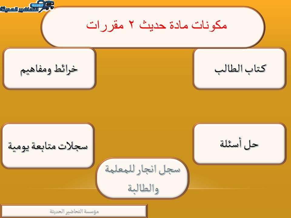 مكونات مادة حديث 2 مقررات