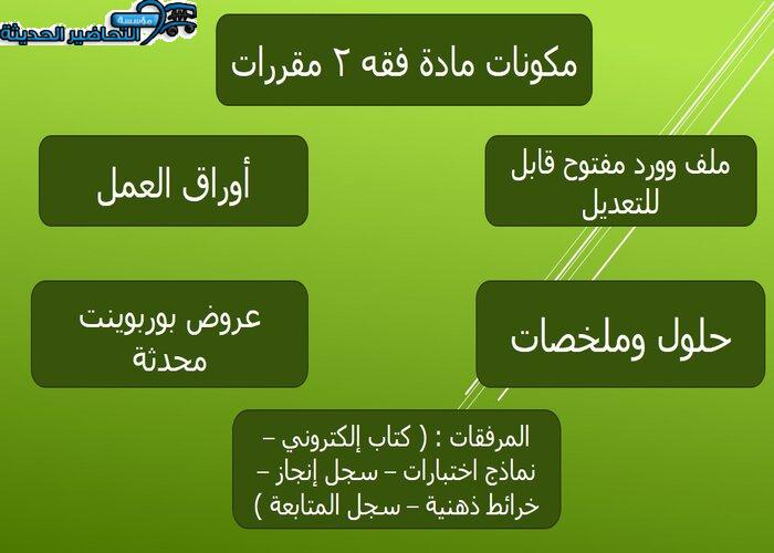 ورق عمل درس الاحتكار مادة فقه 2 مقررات