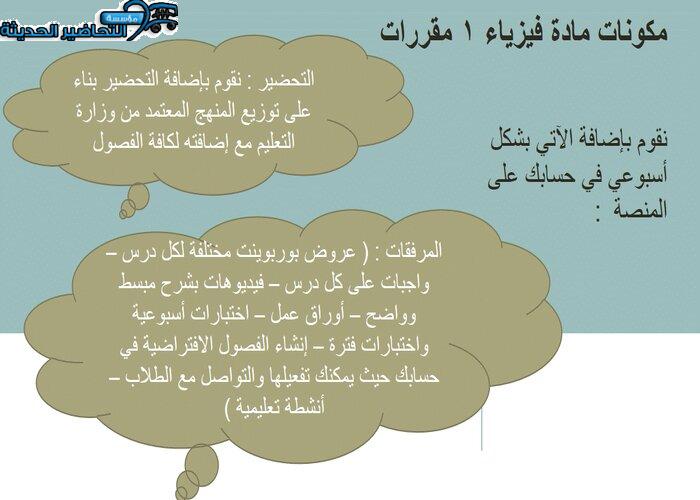 منصة مدرستي مادة فيزياء 1 مقررات 