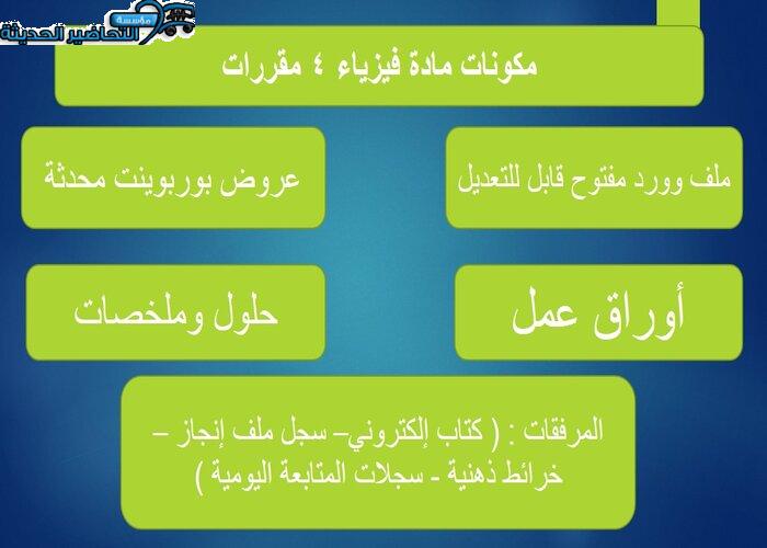 بوربوينت مادة فيزياء 4 مقررات