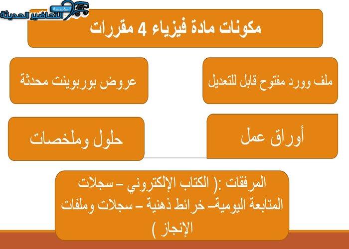 تحضير فواز الحربي مادة فيزياء 4 مقررات