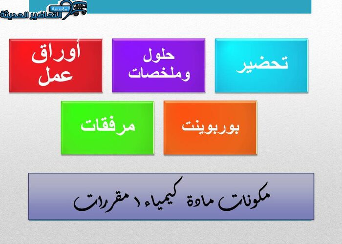 مكونات مادة كيمياء 1 مقررات