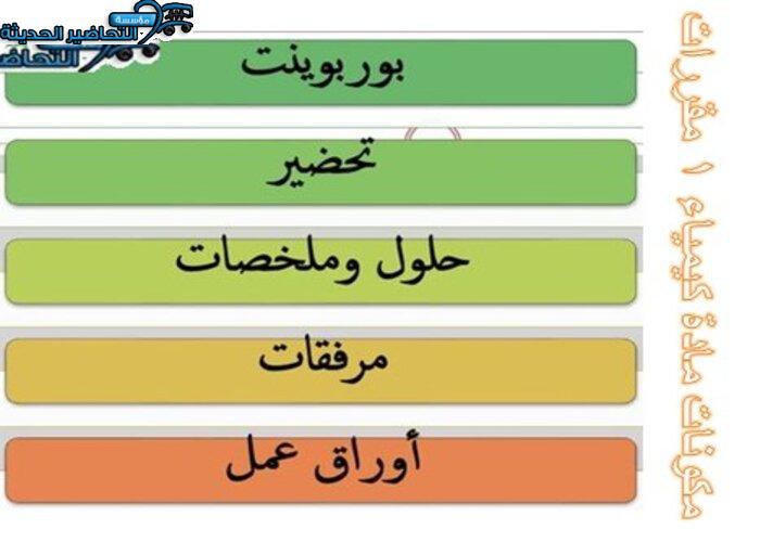 مكونات مادة كيمياء 1 مقررات