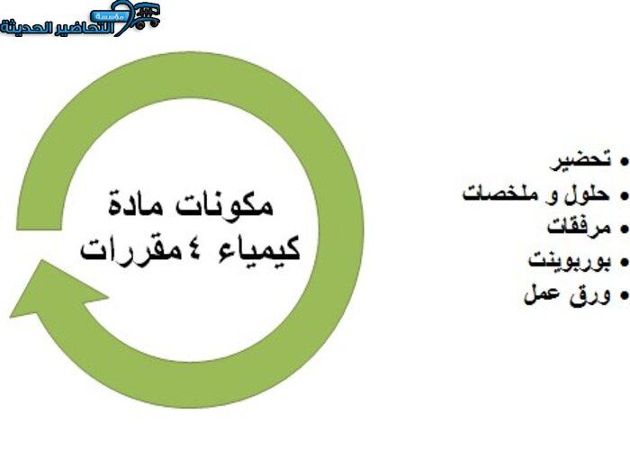 مكونات مادة كيمياء 4 مقررات