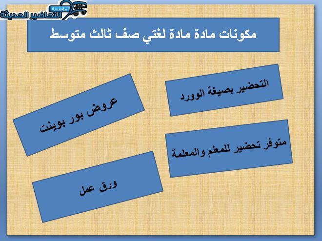 مهارات مادة لغتي صف ثالث متوسط النصف الأول