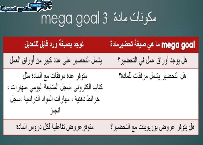 مكونات مادة ميجا جول Mega Goal 3 مقررات