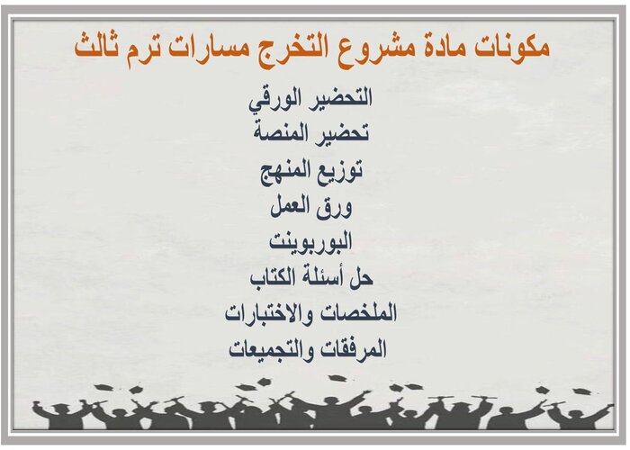 ملخص مادة مشروع التخرج مسارات ترم ثالث 