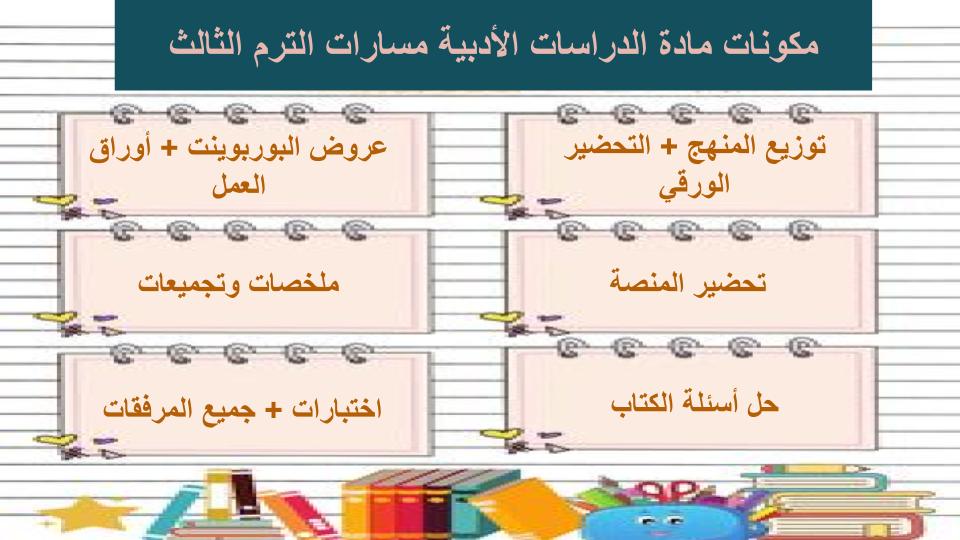 ملخصات الدراسات الأدبية مسارات الترم الثالث