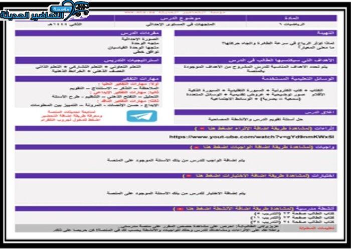منصة مدرستي مادة رياضيات 6 مقررات