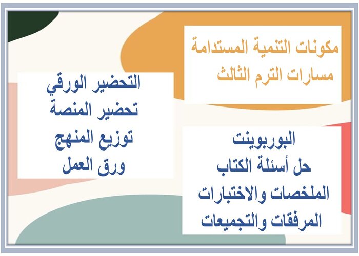 مهارات التفكير التنمية المستدامة مسارات الترم الثالث 
