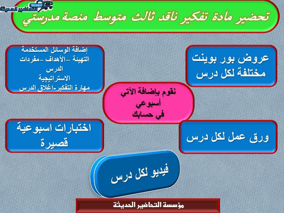 مهارات التفكير تفكير ناقد ثالث متوسط منصة مدرستي