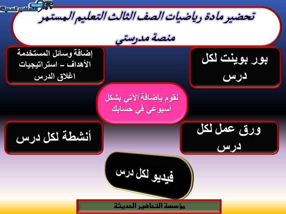 مهارات التفكير رياضيات الصف الثالث التعليم المستمر منصة مدرستي