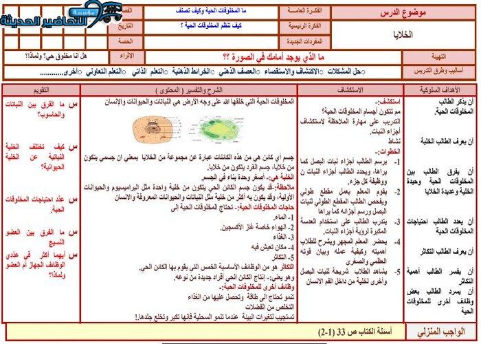 مهارات التفكير علوم الصف الرابع الابتدائي الفصل الأول مدرستي