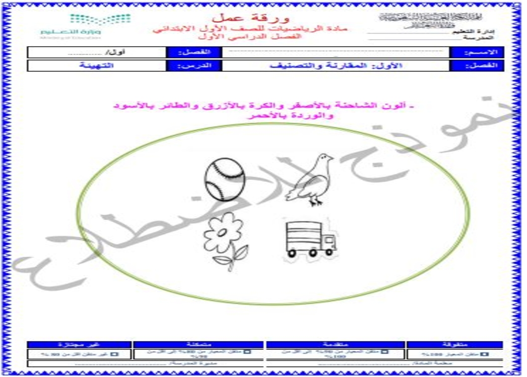 مهارات التفكير منصة مدرستى رياضيات الصف الأول الابتدائي الفصل الثاني