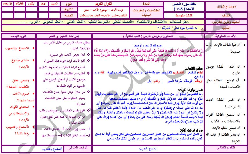 مهارات التفكير منصة مدرستى قرآن كريم الصف الثالث متوسط الفصل الثاني مهارات التفكير منصة مدرستى قرآن كريم الصف الثالث متوسط الفصل الثاني