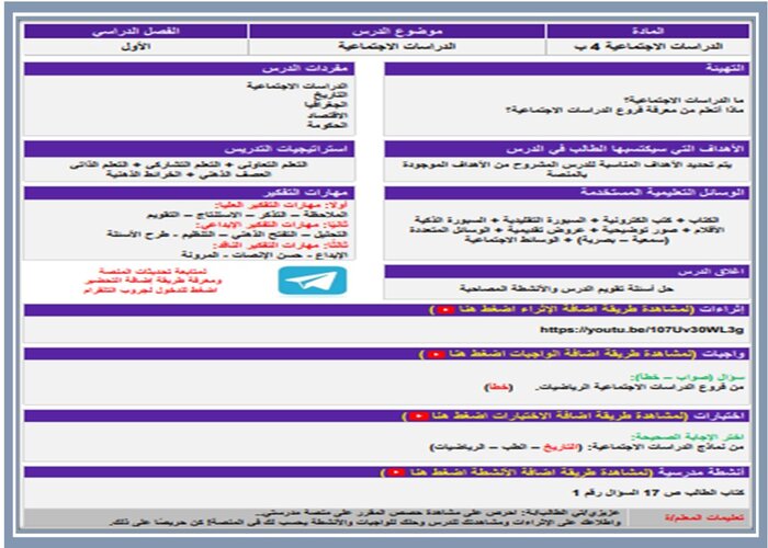 مهارات التفكير منصه مدرستى دراسات اجتماعية الصف الرابع الابتدائي الفصل الثاني  