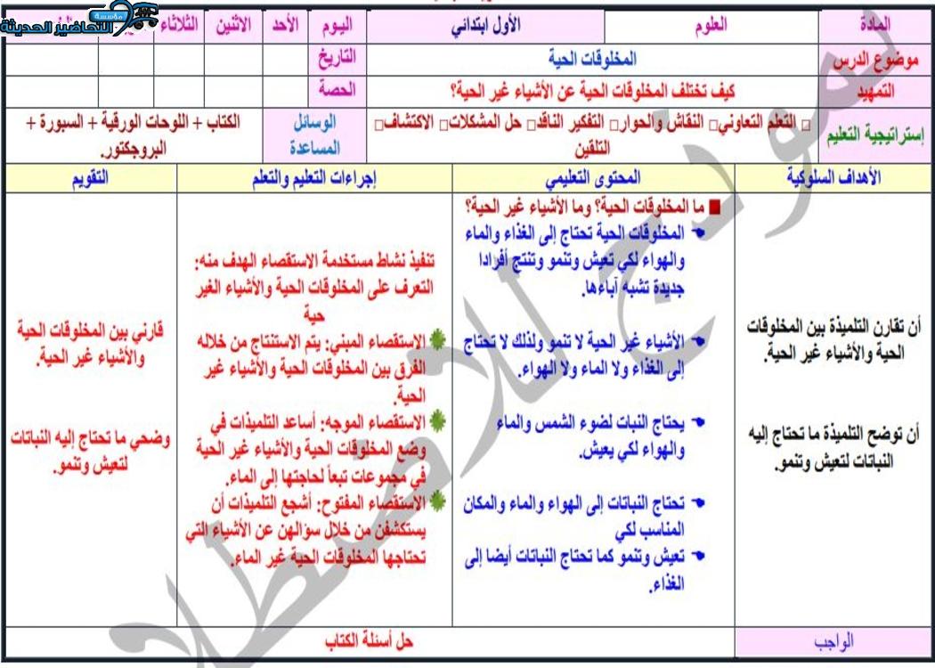 مهارات التفكير منصه مدرستى علوم الصف الأول الابتدائي الفصل الثاني