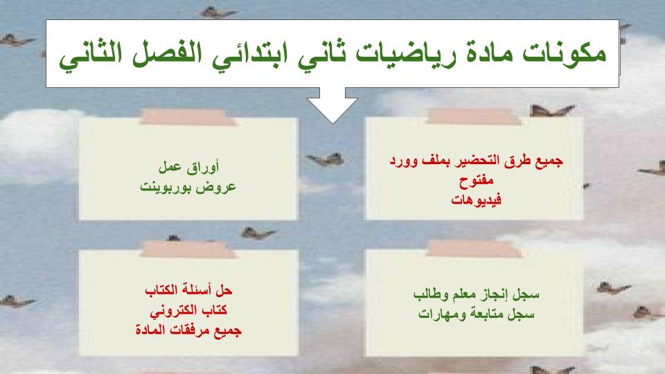 مهارات التفكير منصه مدرستي رياضيات الصف الثاني الابتدائي الفصل الثاني