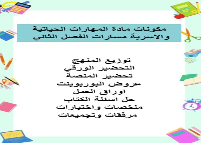 مهارات التفكير منصه مدرستي للمهارات الحياتية والاسرية مسارات الفصل الثاني مهارات التفكير منصه مدرستي للمهارات الحياتية والاسرية مسارات الفصل الثاني