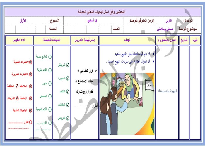 مفردات الدرس منصه مدرستى مادة المهارات الحياتية الصف الأول الابتدائي الفصل الثاني